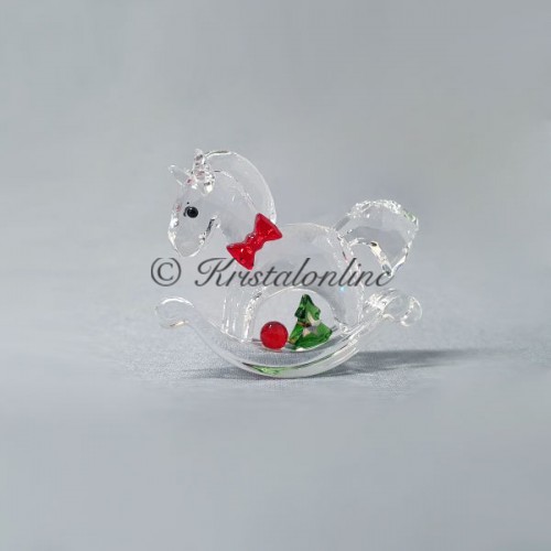 Swarovski Crystal | Silver Crystal | Christmas | Merry Christmas | Rocking Horse - Happy Holidays | 5544529